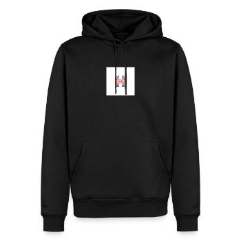 Hustle - Männer Premium Bio Hoodie - Schwarz - Vorne - Nico (187cm)