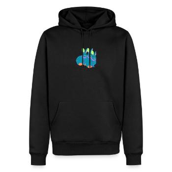 Famille de lapins - Sweat à capuche Premium bio Homme - noir - Devant - Nico (187cm)