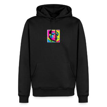 Retro Face - Männer Premium Bio Hoodie - Schwarz - Vorne - Nico (187cm)