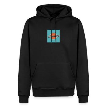 Orange and Dark Gray Retro Apparel eishockey - Männer Premium Bio Hoodie - Schwarz - Vorne - Nico (187cm)