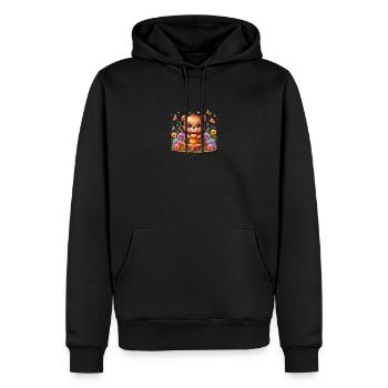 Ourson Cartoon 2 - Sweat à capuche Premium bio Homme - noir - Devant - Nico (187cm)