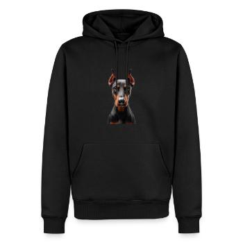 Doberman - Sweat à capuche Premium bio Homme - noir - Devant - Nico (187cm)