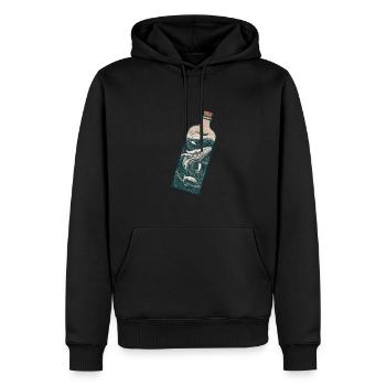 Nautisches Abenteuer Ozean Wellen und Wale - Männer Premium Bio Hoodie - Schwarz - Vorne - Nico (187cm)