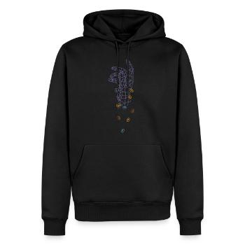 Chill pills - Männer Premium Bio Hoodie - Schwarz - Vorne - Nico (187cm)