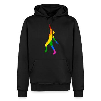 Jeu de couleurs en patinage sur glace - Sweat à capuche Premium bio Homme - noir - Devant - Nico (187cm)