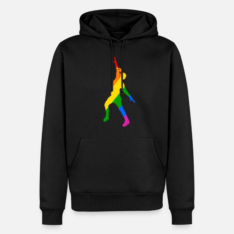Farbenspiel im Eislauf - Männer Premium Bio Hoodie - Schwarz