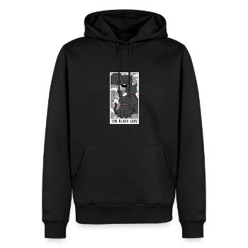 Drôle La carte de tarot des chats noirs Le tarot du chat - Sweat à capuche Premium bio Homme - noir - Devant - Nico (187cm)