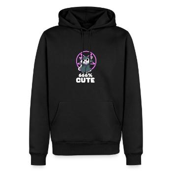 666 % Cute Satan Katze Hexe Pentagramm Gothic - Männer Premium Bio Hoodie - Schwarz - Vorne - Nico (187cm)