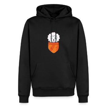 Caniche dans la poche Chiot Chiot Chien Amour - Sweat à capuche Premium bio Homme - noir - Devant - Nico (187cm)