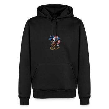 WTF Is A Kilogram??? Patriotic Joke About The - Männer Premium Bio Hoodie - Schwarz - Vorne - Nico (187cm)