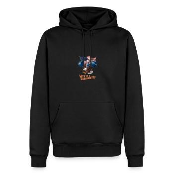WTF Is A Kilogram??? Patriotic Joke About The - Männer Premium Bio Hoodie - Schwarz - Vorne - Nico (187cm)