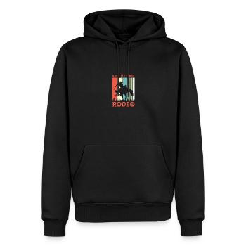 Ce n’est pas mon premier cow-boy d’équitation de rodéo - Sweat à capuche Premium bio Homme - noir - Devant - Nico (187cm)