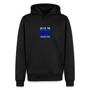 Aidez-moi Je suis en vacances en famille - Sweat à capuche Premium bio Homme - noir - Devant - Nico (187cm)