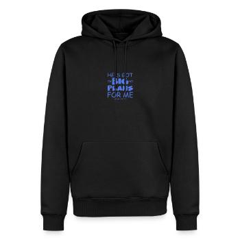 Christian He's Got Big-Plans For Me Jesus - Men’s Premium Organic Hoodie - black - Front - Nico (187cm)
