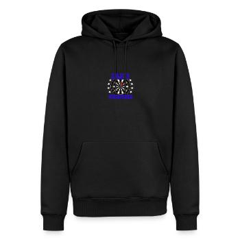 Darts Whisperer Funny Vintage Darts Player - Männer Premium Bio Hoodie - Schwarz - Vorne - Nico (187cm)