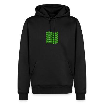 Femme heureuse Vie heureuse Fiançailles Mariage - Sweat à capuche Premium bio Homme - noir - Devant - Nico (187cm)