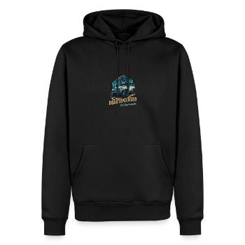 Drôle de camion tout-terrain 4x4 routes fermées Allons voir - Sweat à capuche Premium bio Homme - noir - Devant - Nico (187cm)