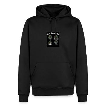 Dieu dit que je suis tracteur camion bambin enfants ferme - Sweat à capuche Premium bio Homme - noir - Devant - Nico (187cm)