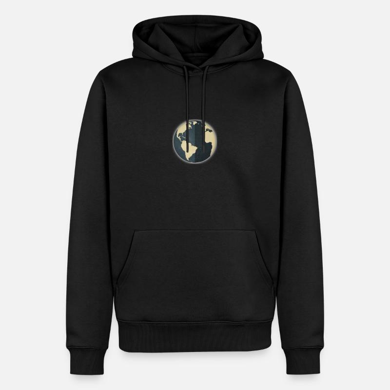 Monde globe terrestre - Sweat à capuche Premium bio Homme - noir