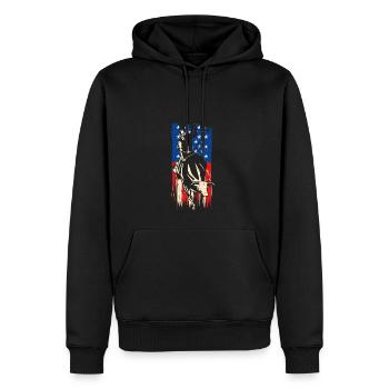 Bull Riding American Flag, Patriotic Rodeo Cowboy - Männer Premium Bio Hoodie - Schwarz - Vorne - Nico (187cm)