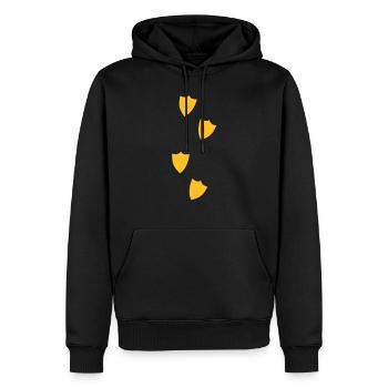 Ente Fußspuren vier up-Design - Männer Premium Bio Hoodie - Schwarz - Vorne - Nico (187cm)