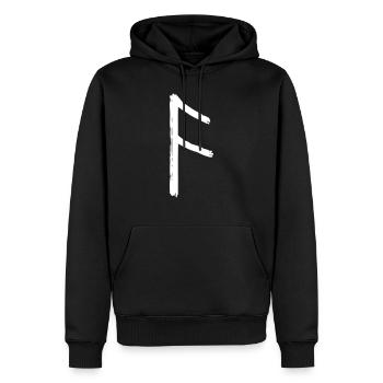Symbol Viking rune weiß ansuz - Männer Premium Bio Hoodie - Schwarz - Vorne - Nico (187cm)