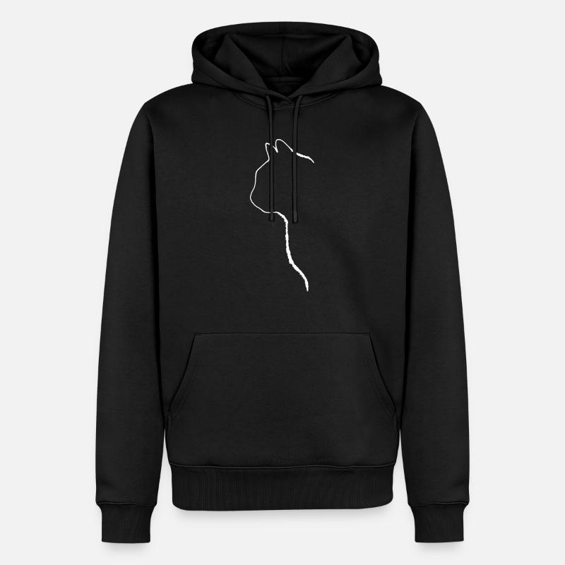 Silhouette de chat - Sweat à capuche Premium bio Homme - noir