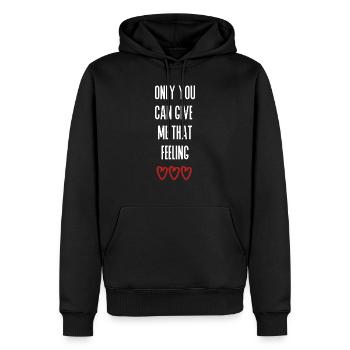 love love Saint-Valentin en amour Dicton anglais - Sweat à capuche Premium bio Homme - noir - Devant - Nico (187cm)