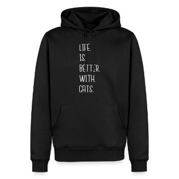 mignon chat arc-en-ciel dessin animé chat déclaration avacato chat - Sweat à capuche Premium bio Homme - noir - Devant - Nico (187cm)