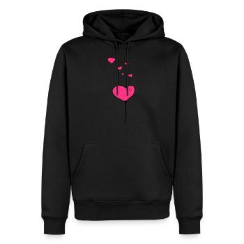Luftballon Herzen - Männer Premium Bio Hoodie - Schwarz - Vorne - Nico (187cm)