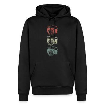 Photographe photographe prenant un cadeau photographique - Sweat à capuche Premium bio Homme - noir - Devant - Nico (187cm)