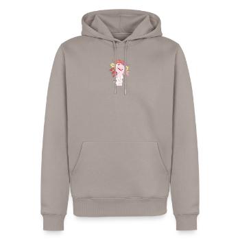 Girl power - Men’s Premium Organic Hoodie - taupe - Front - Nico (187cm)