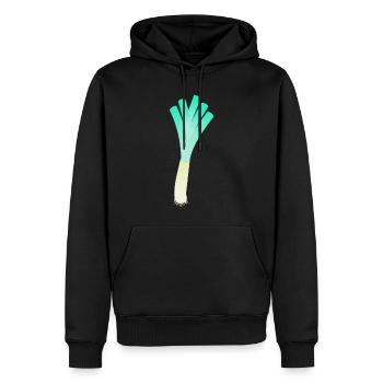 Lauch - Männer Premium Bio Hoodie - Schwarz - Vorne - Nico (187cm)