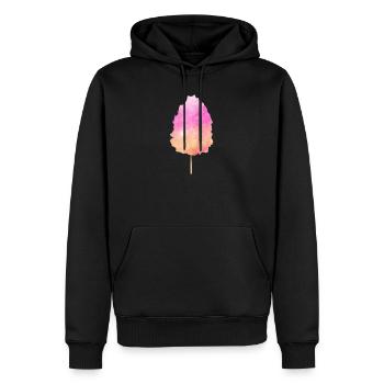 flauschige Zuckerwatte mit buntem Farbverlauf - Männer Premium Bio Hoodie - Schwarz - Vorne - Nico (187cm)
