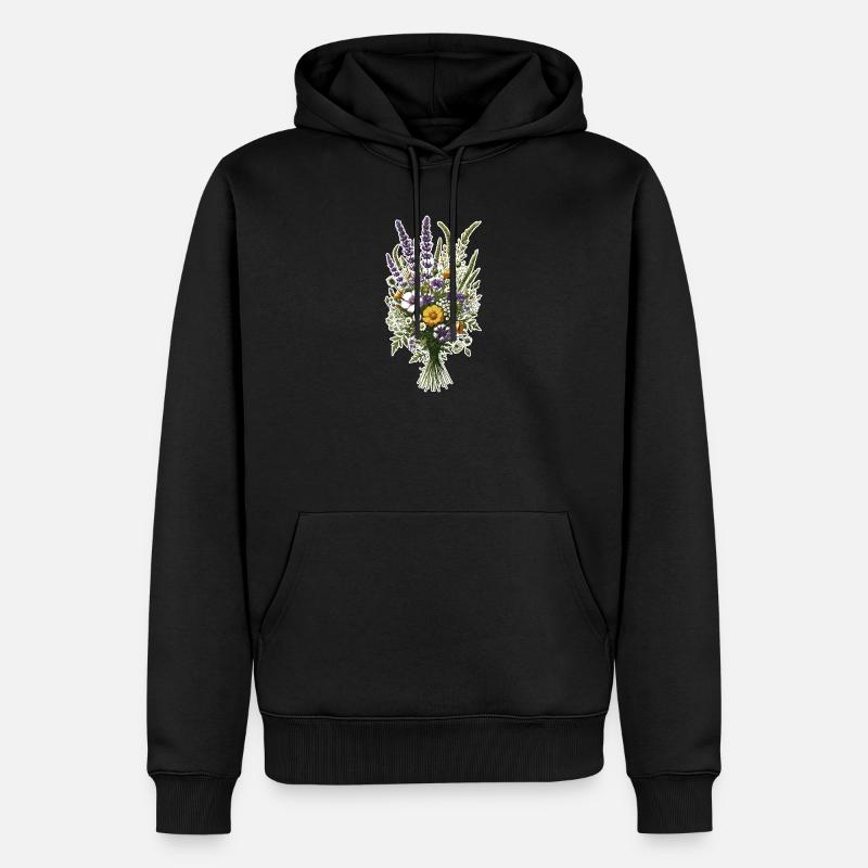 Wildflowers - Sweat à capuche Premium bio Homme - noir