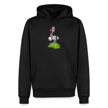 Flamingo Krankenschwester - Männer Premium Bio Hoodie - Schwarz - Vorne - Nico (187cm)