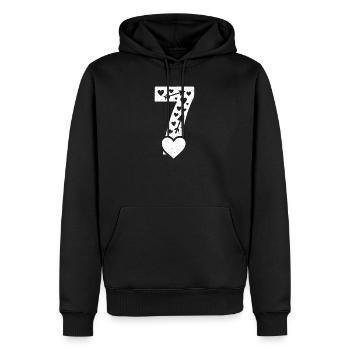Fun 67 Number 6-7 6 7 Matching Valentine's Card Sec - Men’s Premium Organic Hoodie - black - Front - Nico (187cm)