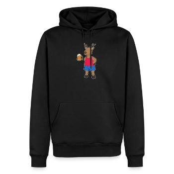 Bière de venaison - Sweat à capuche Premium bio Homme - noir - Devant - Nico (187cm)