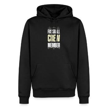 Fussball Crew - Männer Premium Bio Hoodie - Schwarz - Vorne - Nico (187cm)