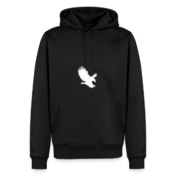 Adler im Anflug - Männer Premium Bio Hoodie - Schwarz - Vorne - Nico (187cm)