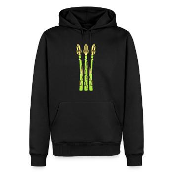 asperge - Sweat à capuche Premium bio Homme - noir - Devant - Nico (187cm)