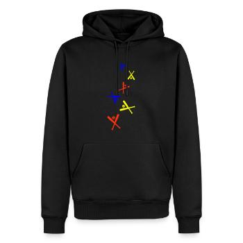 Icône du baseball - Sweat à capuche Premium bio Homme - noir - Devant - Nico (187cm)