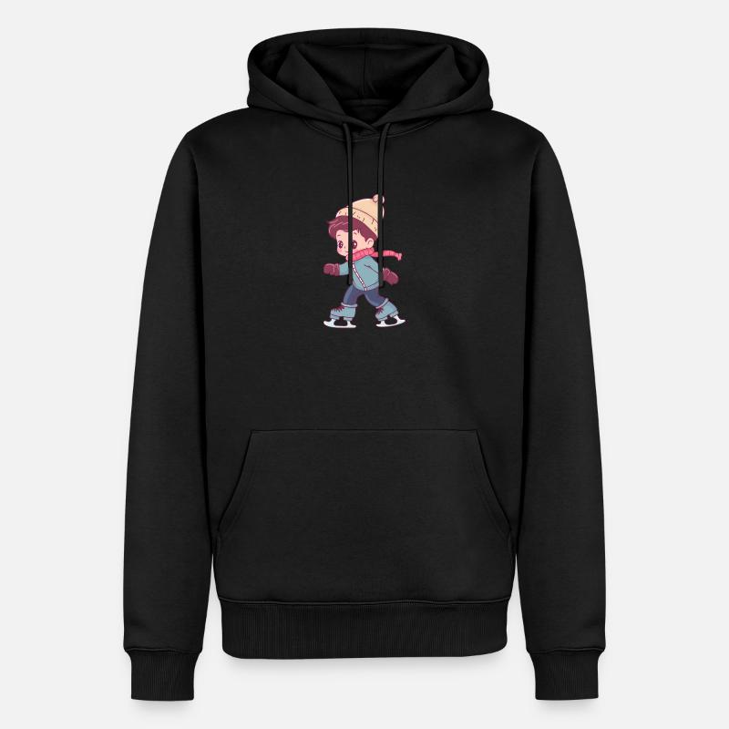 Eislauf Eisläuferin - Männer Premium Bio Hoodie - Schwarz
