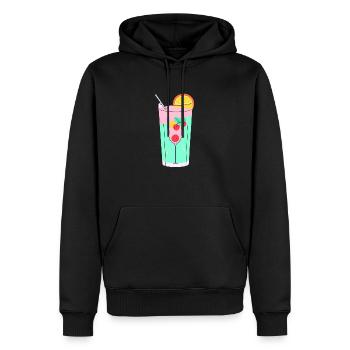 Bonheur tropical - Sweat à capuche Premium bio Homme - noir - Devant - Nico (187cm)