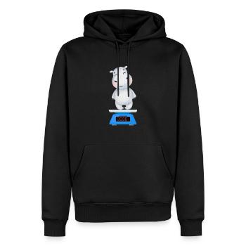 Hippopotame sur la balance - Sweat à capuche Premium bio Homme - noir - Devant - Nico (187cm)