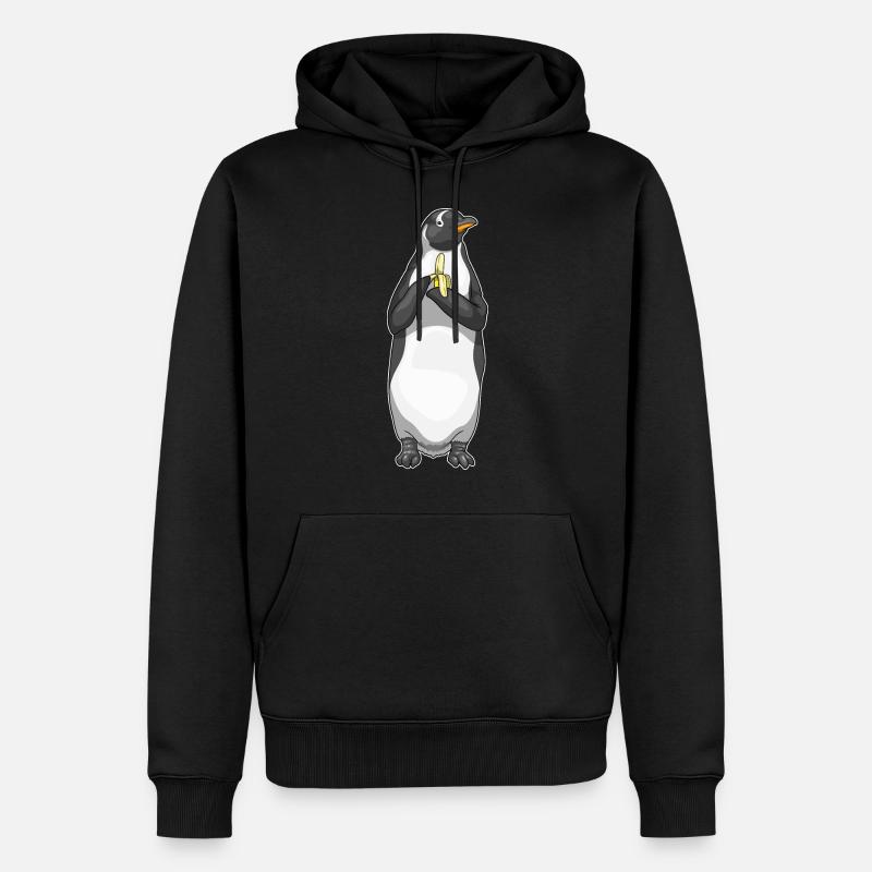 Pingouin Banane Fruit - Sweat à capuche Premium bio Homme - noir
