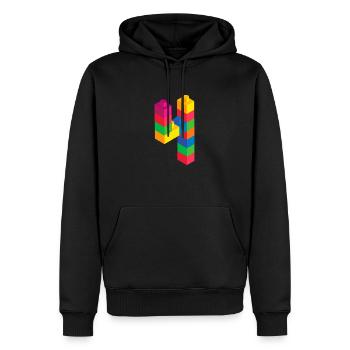 Cute Block Building 4th Birthday Gift 4 Year Old - Men’s Premium Organic Hoodie - black - Front - Nico (187cm)