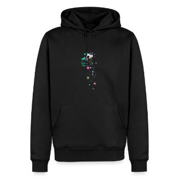 Puking Unicorn,Unicorn,Stars,Unicorn - Men’s Premium Organic Hoodie - black - Front - Nico (187cm)