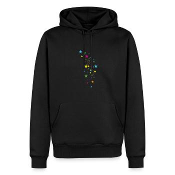 sterne,bunte sterne,stern, illustration,LGBT - Männer Premium Bio Hoodie - Schwarz - Vorne - Nico (187cm)
