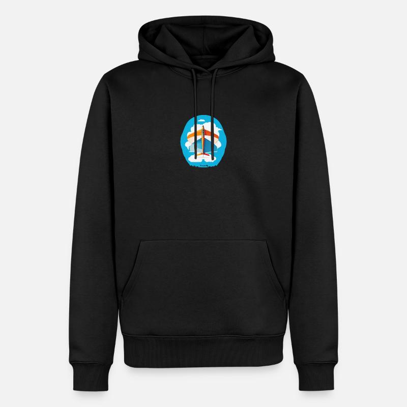 4AileOrangeBleu - Sweat à capuche Premium bio Homme - noir
